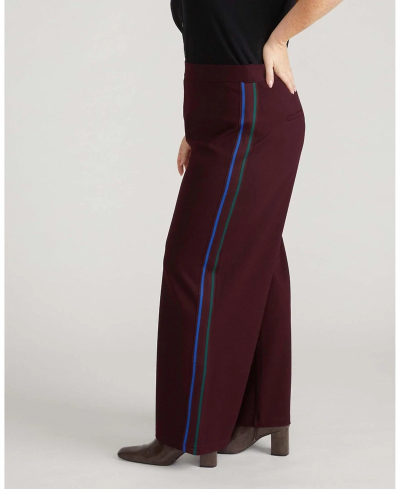 Universal Standard Plus Wide Leg Stripe Ponte Pants