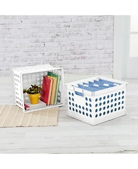 Sterilite Stackable Plastic Storage Open Crate Bin Organizer Box, 6-Pack