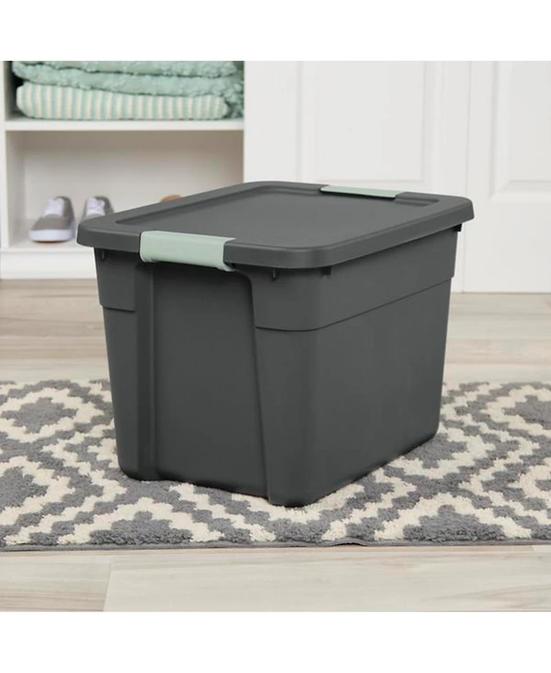 Sterilite 6Pk Latch Tote, Stackable Plastic Storage Container, 12Gal