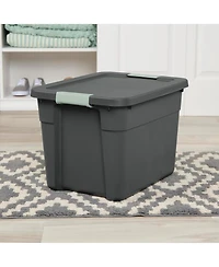 Sterilite 6Pk Latch Tote, Stackable Plastic Storage Container, 12Gal