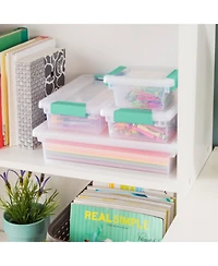Sterilite Small Clip Box Clear Storage Bins Tote Container with Latching Lid, 6 Pack