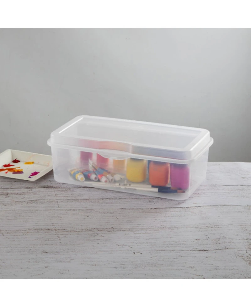Sterilite Plastic Stacking FlipTop Latching Storage Box Container, Clear, 6 Pack
