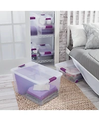 Sterilite 66 Quart Clear Plastic Latching Handle Storage Container Tote, 12 Pack