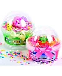 ToysButtyFINOCLAY Axolotl Slime Kit,2 Pack Colorful Cloud and Foam Slime for Kids, Scented Premade Slime Pack with Glow in The Dark Tiny Animal