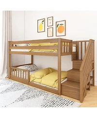 Max Lily Low Twin over Bunk with Stairs Single Guard Rail