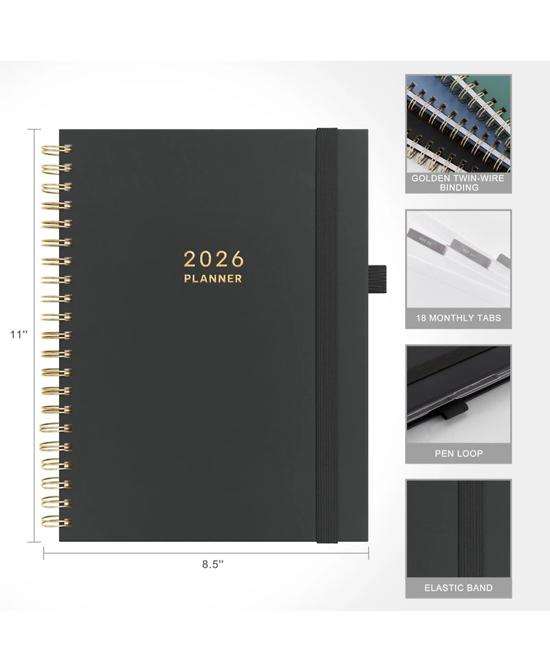Gnuadz 2026 Planner Daily Weekly Monthly 18-Month 100GSM