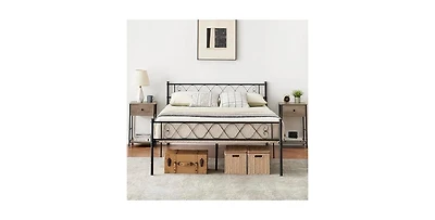 gaomon Size Metal Platform Bed Frame with Headboard and Footboard, Heart Shaped Bed Frame