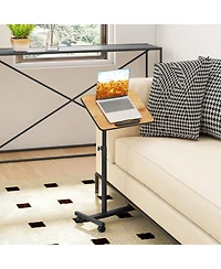 Gymax C-Shaped End Table Height Adjustable Side Table with Tilting Top