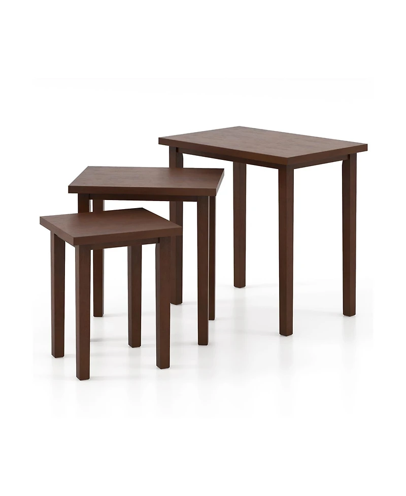 Slickblue Farmhouse Rectangle Side Table Set of 3, Rustic End Tables for Living Room