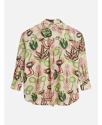 Scotch & Soda Women's Linen Blend Printed Shirt
