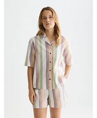 Scotch & Soda Women's Striped Shirt Sleeve Shirt