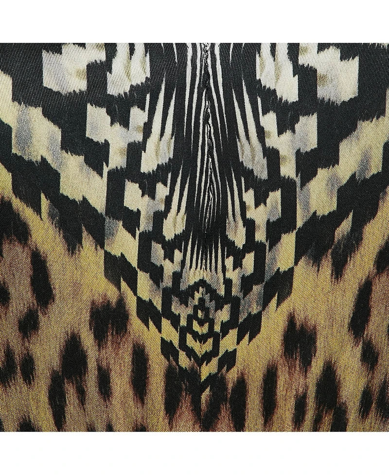 Pre-Owned Roberto Cavalli Women's Leopard Print V-Neck Midi Dress