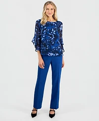 Kasper Women's Boat-Neck Ruffle-Sleeve Blouse