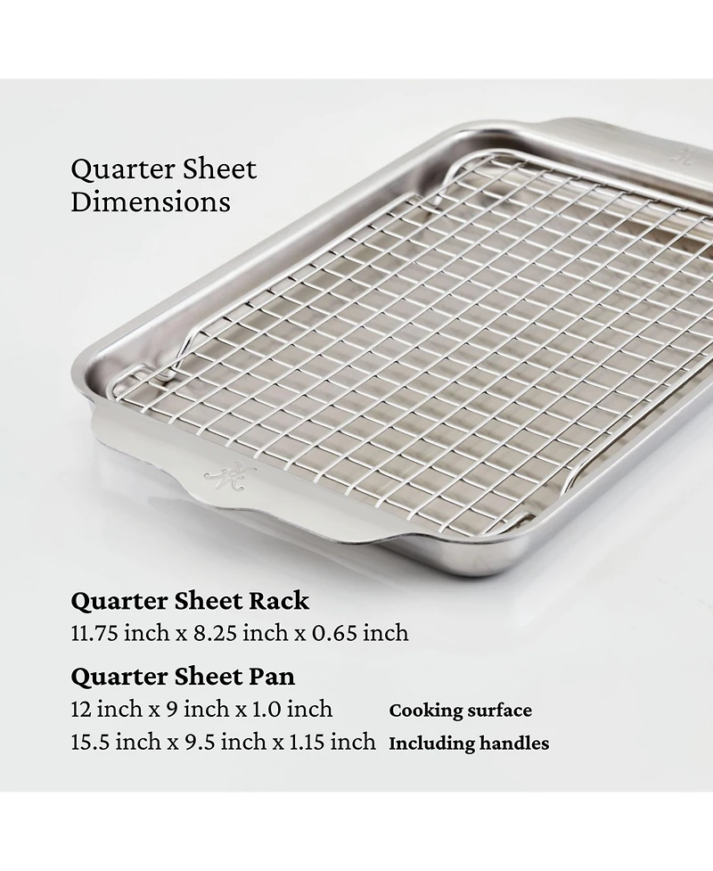 Hestan Provisions Oven Bond Try-ply Quarter Sheet Pan with Rack