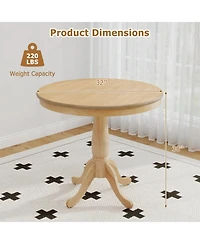 Gymax Round Pedestal Dining Table High Top Ped Table Kitchen Dining Room