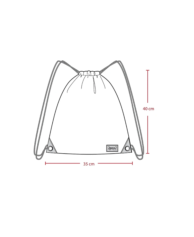 Deux par Deux Little Girl Floral Durable Lightweight Drawstring Bag