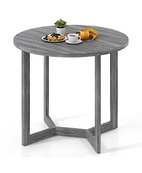 Slickblue Small Round Wood Dining Table 36 Inch Seats 2-4 Pedestal Base