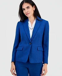 Kasper Petite Peak-Lapel One Button Jacket