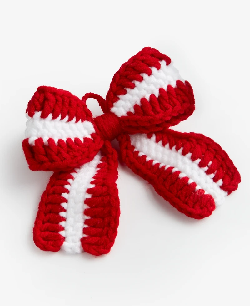 Holiday Lane Merry Magic Nit Crochet Bow Ornament, Macy's Exclusive