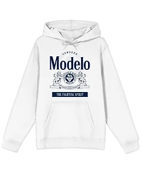 Modelo Men's The FIghting Spirit Long Sleeve White Adult Hooded Sweatshirt -3XL