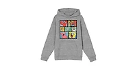 SpongeBob SquarePants Men's Character Block Long Sleeve Athletic Heather Adult Hooded Sweatshirt