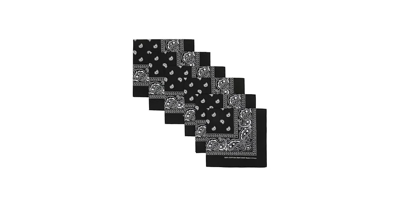 Bioworld Lightweight Black 22"x22" 6-Pack Bandana Set