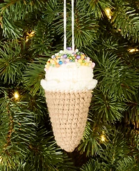 Holiday Lane Nutcracker Sweets Crochet Ice Cream Cone Ornament, Macy's Exclusive