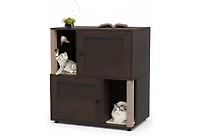 Gaomon Cat Litter Box Enclosure for 2 Cats, Double Hidden Litter Box Furniture Cabinet with 2 Scratch Mat and Scratch Post