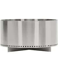 Gaomon 27 Inch Stainless Steel Smokeless Fire Pit, Round Fixed Base with Star Cutout Design, Wood Burning Outdoor Fire Bowl for Camping Patio Backyard