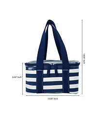 Lands' End Rectangular Small Cooler Bag Insulated 1.5 Gal, Canvas Soft Cooler with Tote Handles and Zip Closure