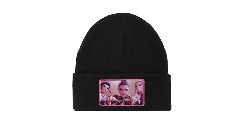 KPop Demon Hunters Men's Huntr/x Black Cuff Knit Beanie