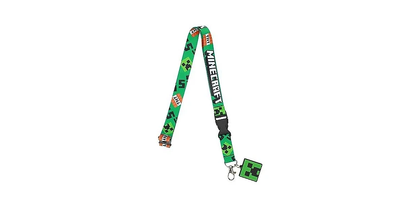 Minecraft Lanyard With Rubber Creeper Face Charm