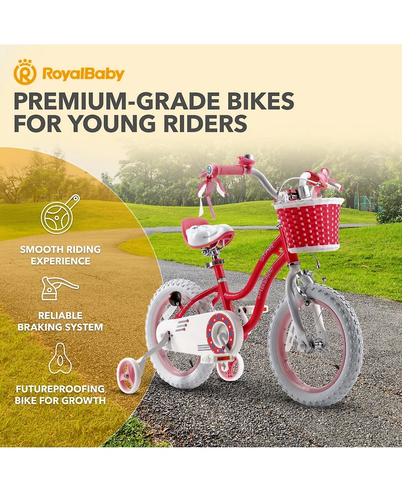 RoyalBaby Stargirl Children's Outdoor Bicycle 14 Inch with Training Wheels