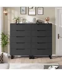 homfan 5 Dresser for Bedroom, 50" Tall Dresser, Freestanding Vertical Drawer with Storage, Wooden Closet Chest Storage Living Room, Hallway