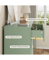 homfan Tall Modern Fluted Dresser with Metal Handles, Space-Saving Wooden Storage Chest Multi Drawer Options for Bedroom, Living Room and Hallway