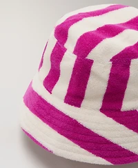 Mango Women's Striped Cotton Terry Bucket Hat