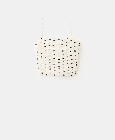 Mango Women's Ruched Polka-Dot Top