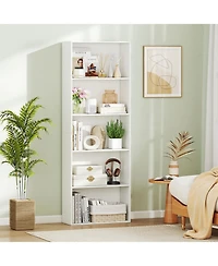 Gymax 5-Tier Bookshelf Open Bookcase Freestanding Display Shelf Storage Organizer