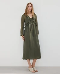 Mango Women's Ruffles Flowy Dress