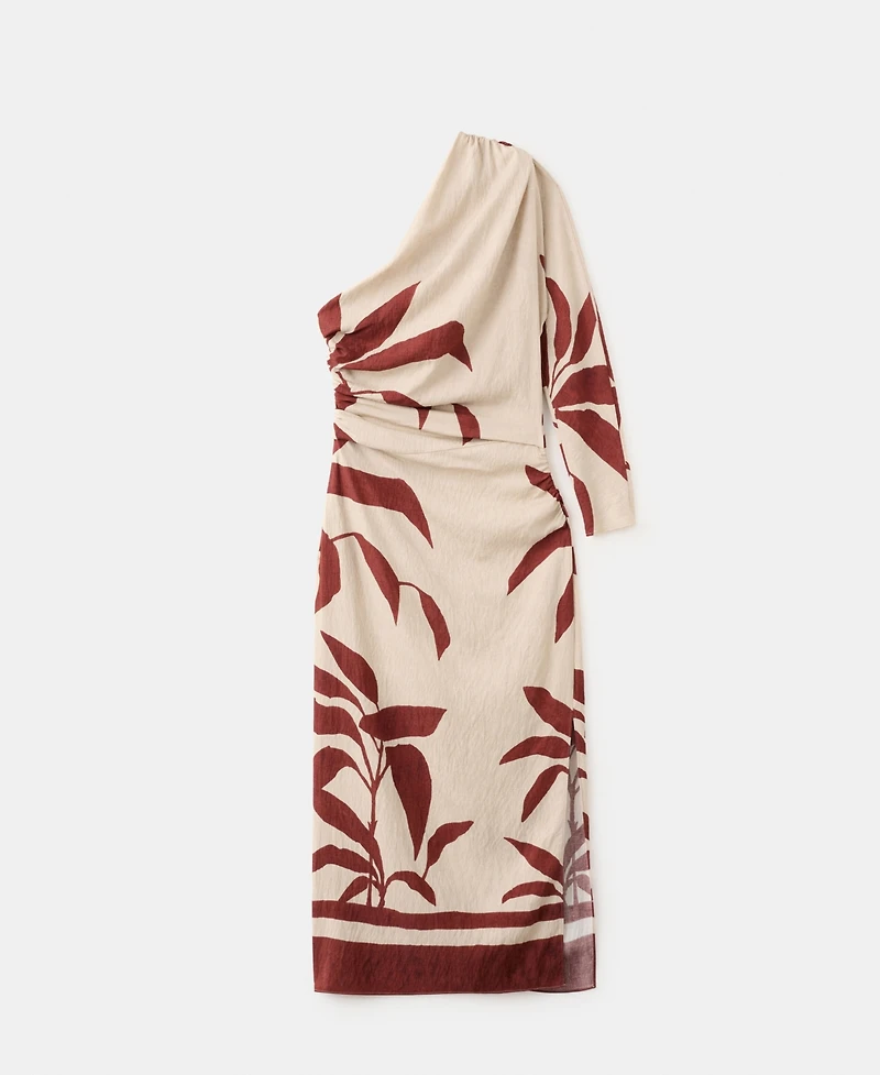 Mango Women's Gathered Body Asymmetrical Dress