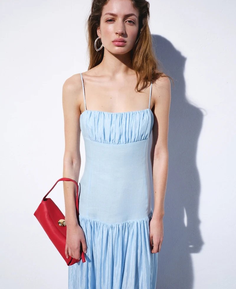 Mango Women's Ruched Long Dress