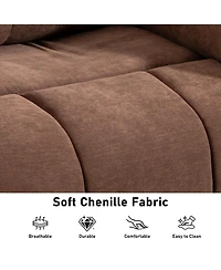 Dyhome Power Lift Recliner with Massage and Heat, Upholstered Chenille Chair Dual Hidden Cup Holders Usb Port