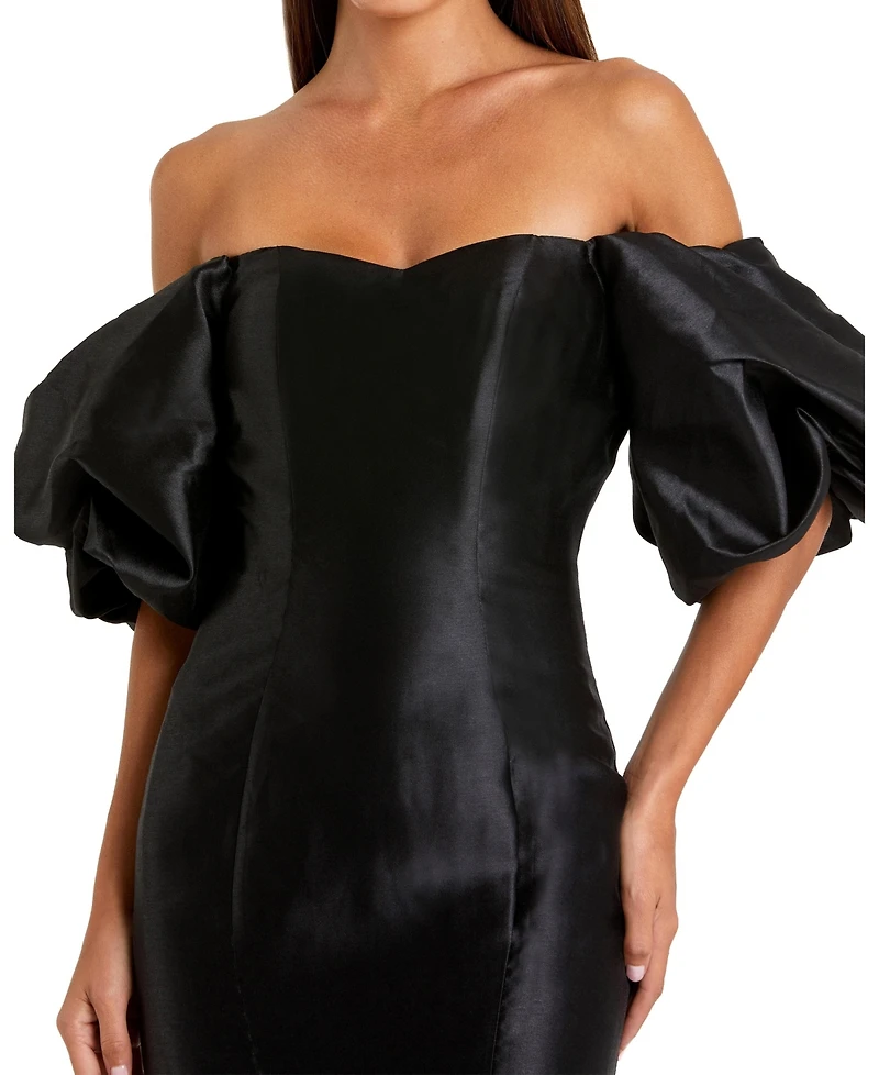 Mac Duggal Petite Sweetheart Off The Shoulder Puff Sleeve Gown