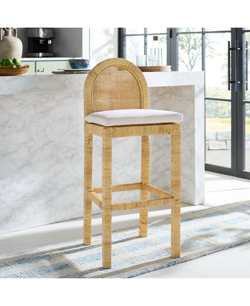 Safavieh Tojo Cane Round Back Bar Stool