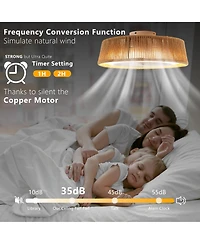 Clihome 21 inch Ceiling Fan Light, Silent Remote Control with Timing Function, Adjustable Color Temperature
