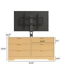 gaomon 6 Drawers, Wood Dresser Entertainment Center, Modern Media Console Table for Living Room, Bedroom