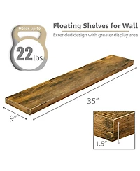 Sorbus 3 Pack 35 Inch Long Floating Wall Shelves - for Bathroom, Bedroom, Living Room