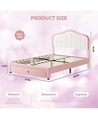 gaomon Upholstered Bed Frame with Storage Drawer and Smart Led Headboard