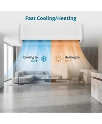 Xo 24 SEER2 9,000 Btu Mini Split Ac and Heat Pump, Cools/Heats Up to 450 Sq.Ft, 115V