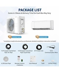 Xo 19 SEER2 18000 Btu Mini Split Ac and Heat Pump, Cools/Heats Up to 1250 Sq.Ft, 230V
